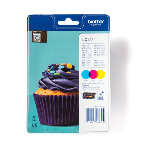 Brother LC123RBWBP ink cartridge 3 pc(s) Original Cyan, Magenta, Yellow Brother LC123RBWBP ink cartridge 3 pc(s) Original Cyan, Magenta, Yellow
